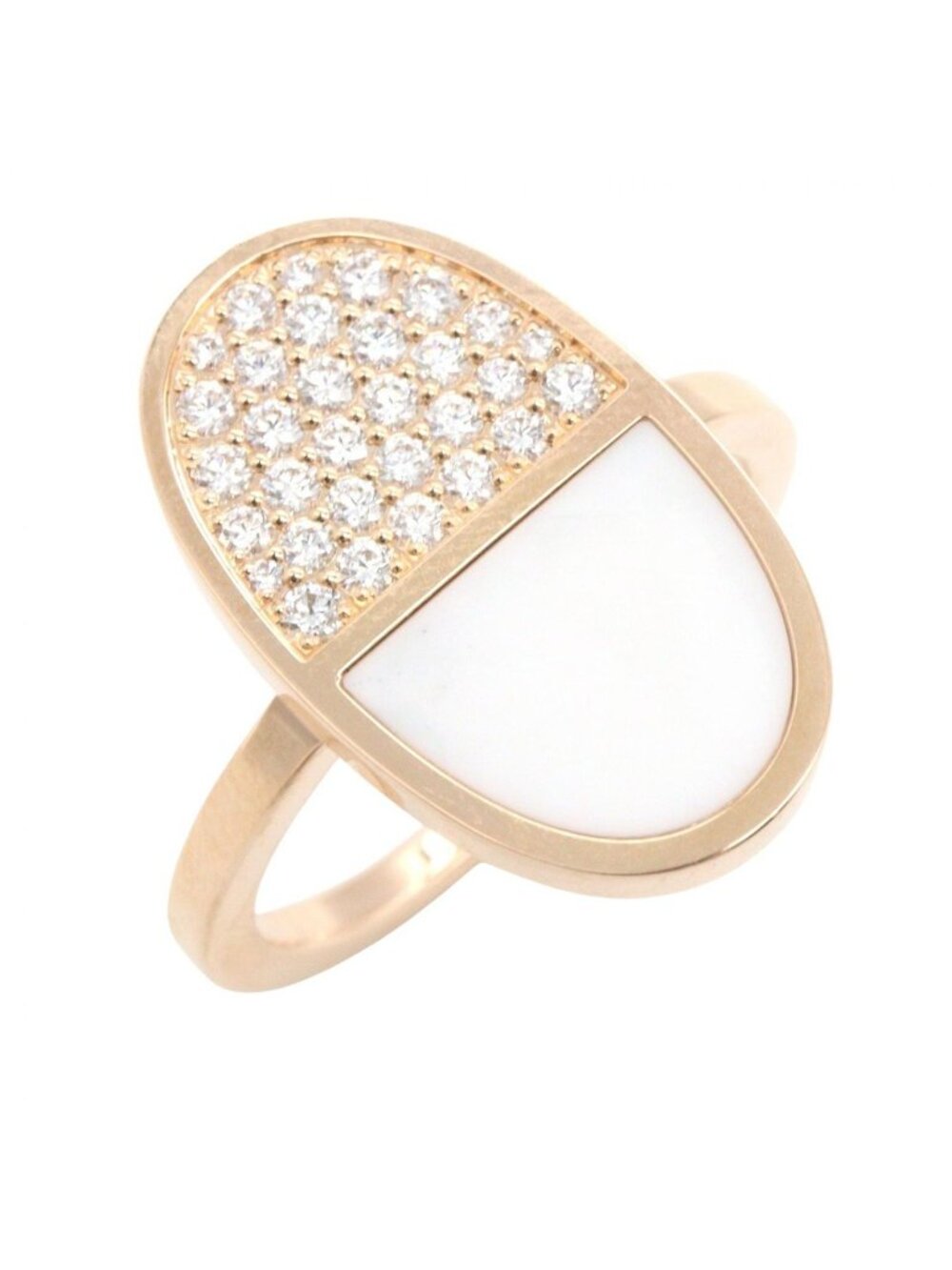 Hermes Ring Chaine D'ancre Verso MM Diamond Ceramic 18k Pink Gold
